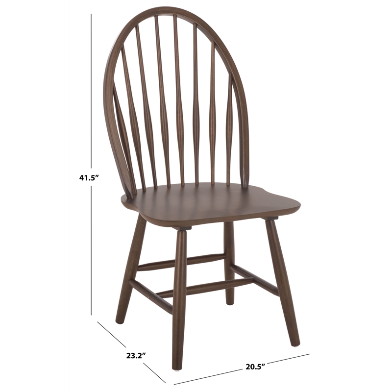 Safavieh Wendall Wood Spindle Chair in Dark Walnut