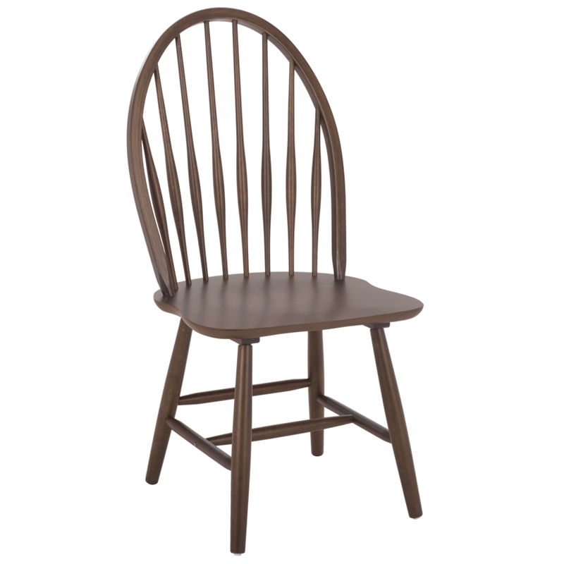 Safavieh Wendall Wood Spindle Chair in Dark Walnut