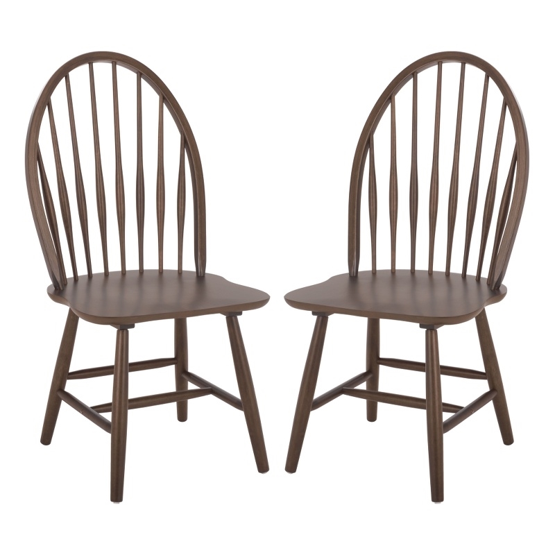Safavieh Wendall Wood Spindle Chair in Dark Walnut
