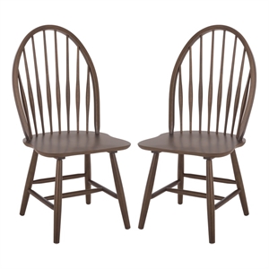 Safavieh Wendall Wood Spindle Chair in Dark Walnut