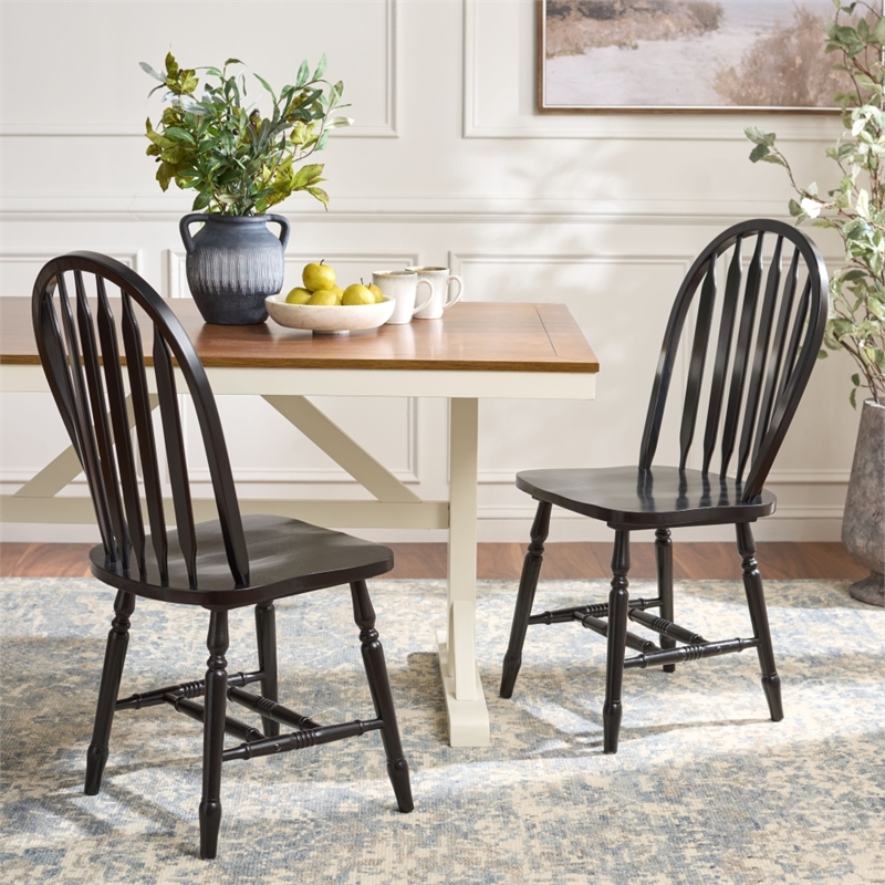 Safavieh Fazel Wood Dining Chairs in Black
