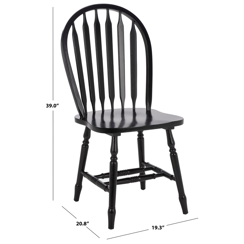 Safavieh Fazel Wood Dining Chairs in Black