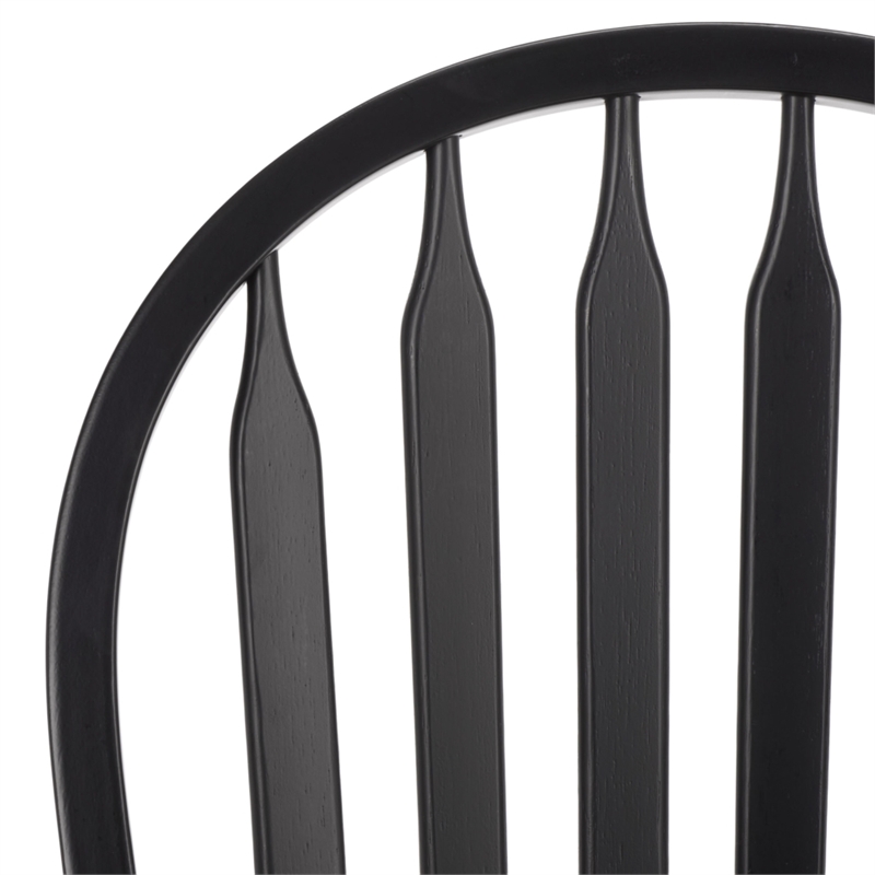 Safavieh Fazel Wood Dining Chairs in Matte Black