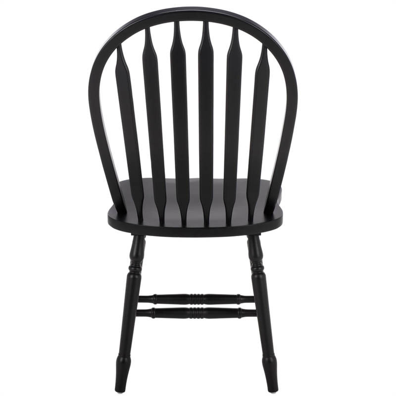 Safavieh Fazel Wood Dining Chairs in Matte Black