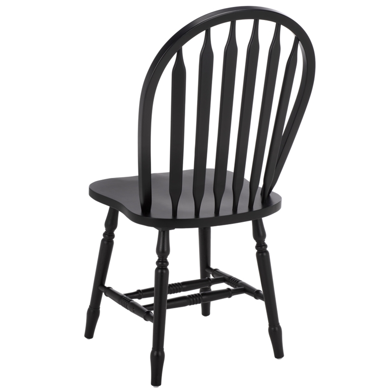 Safavieh Fazel Wood Dining Chairs in Matte Black