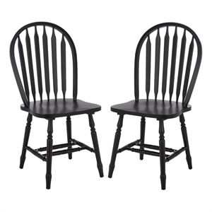 Safavieh Fazel Wood Dining Chairs in Matte Black
