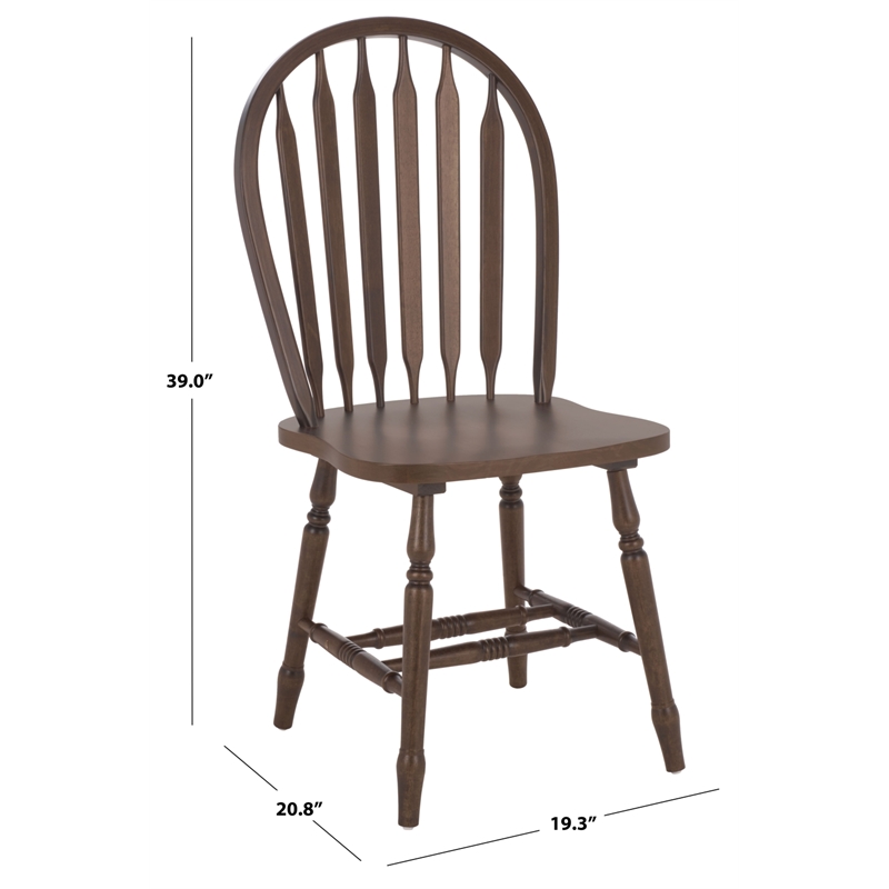 Safavieh Fazel Wood Dining Chairs in Dark Walnut