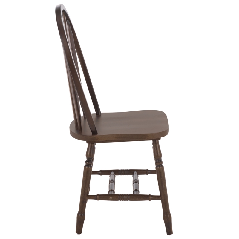 Safavieh Fazel Wood Dining Chairs in Dark Walnut