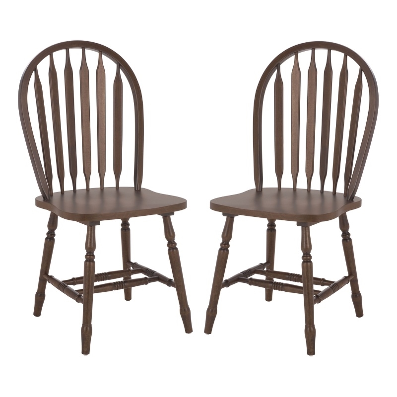 Safavieh Fazel Wood Dining Chairs in Dark Walnut
