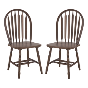 Safavieh Fazel Wood Dining Chairs in Dark Walnut
