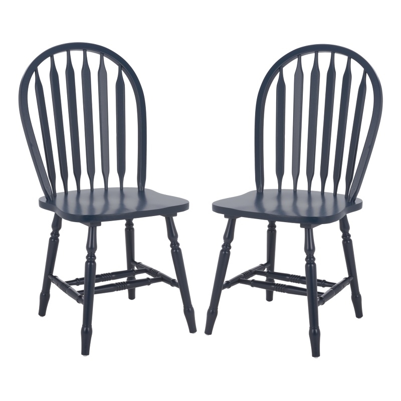 Safavieh Fazel Wood Dining Chairs in Navy