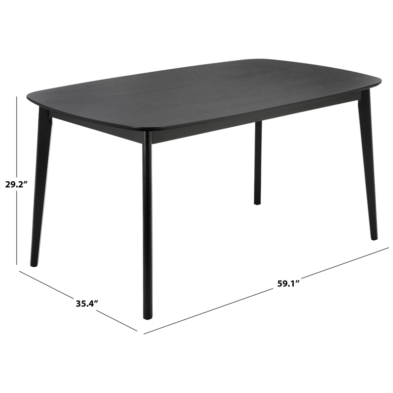 Safavieh Bolinas Wood Dining Table in Black