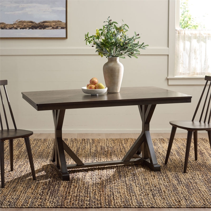 Safavieh Hildy Wood Dining Table in Ash / Brown