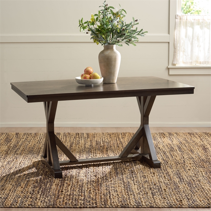 Safavieh Hildy Wood Dining Table in Ash / Brown