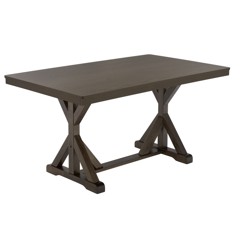 Safavieh Hildy Wood Dining Table in Ash / Brown