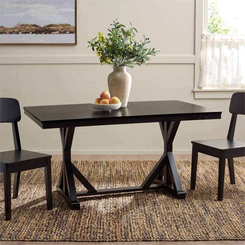 Safavieh Hildy Wood Dining Table in Black