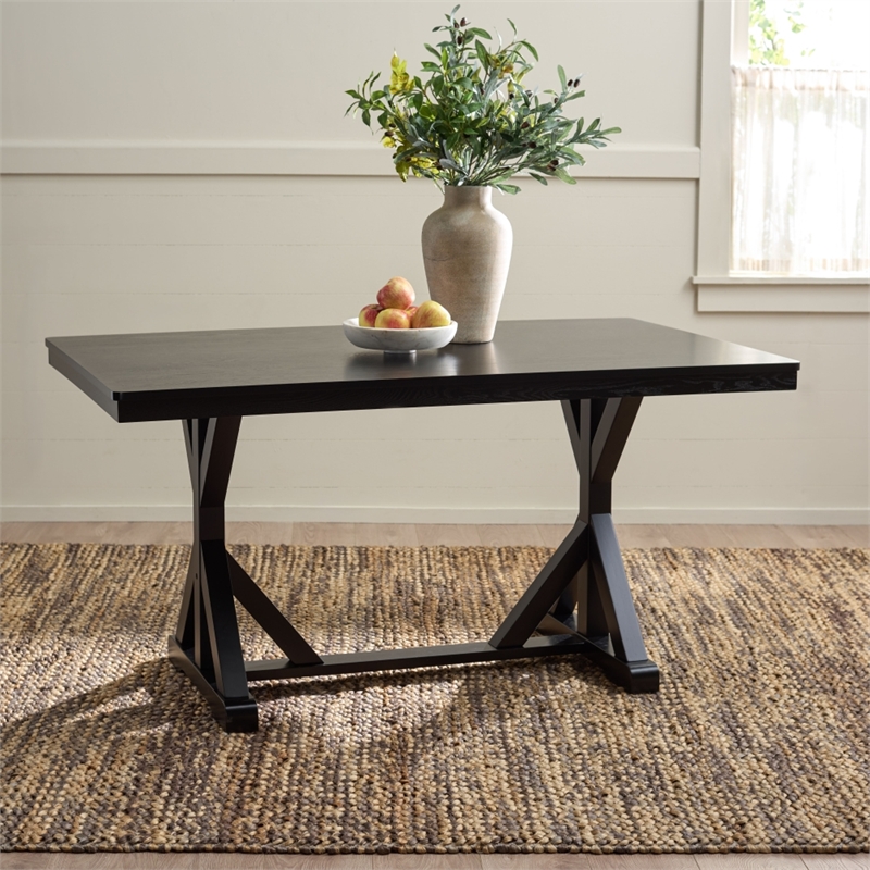Safavieh Hildy Wood Dining Table in Black