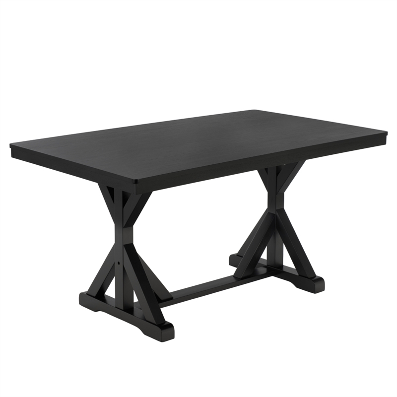 Safavieh Hildy Wood Dining Table in Black