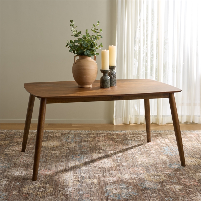 Safavieh Pelant Wood Dining Table in Walnut