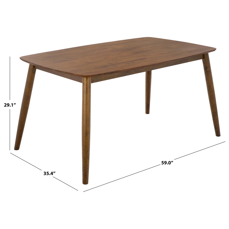 Safavieh Pelant Wood Dining Table in Walnut