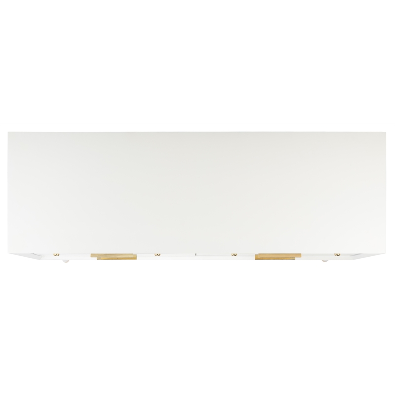 Safavieh Zack 6 Drawer Wood Dresser in White / Brass