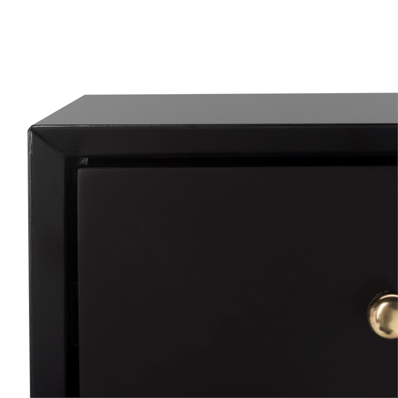 Safavieh Zack 6 Drawer Wood Dresser in Black / Brass