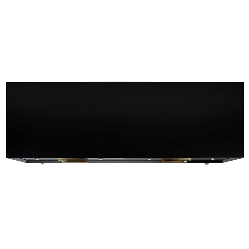 Safavieh Zack 6 Drawer Wood Dresser in Black / Brass