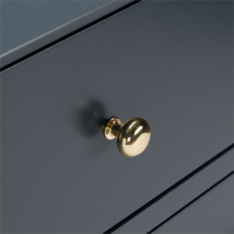 Safavieh Zack 6 Drawer Wood Dresser in Navy / Brass