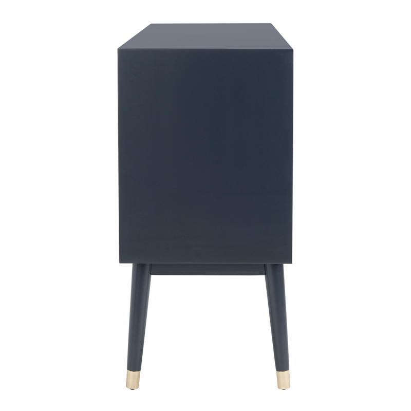 Safavieh Zack 6 Drawer Wood Dresser in Navy / Brass
