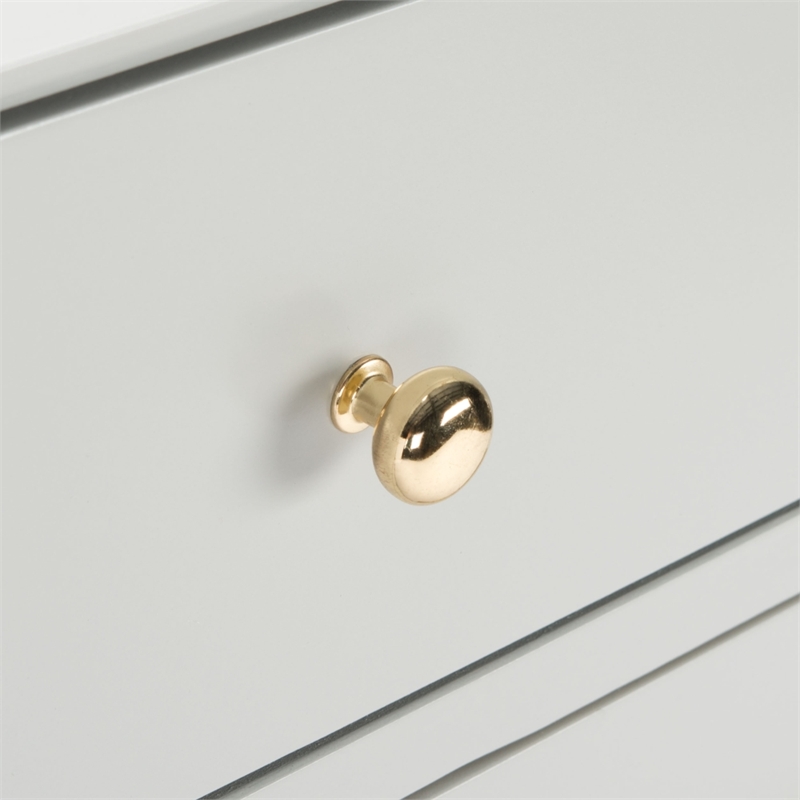 Safavieh Zack 6 Drawer Wood Dresser in Gray / Brass