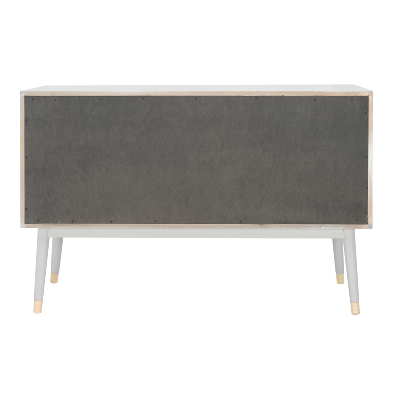Safavieh Zack 6 Drawer Wood Dresser in Gray / Brass