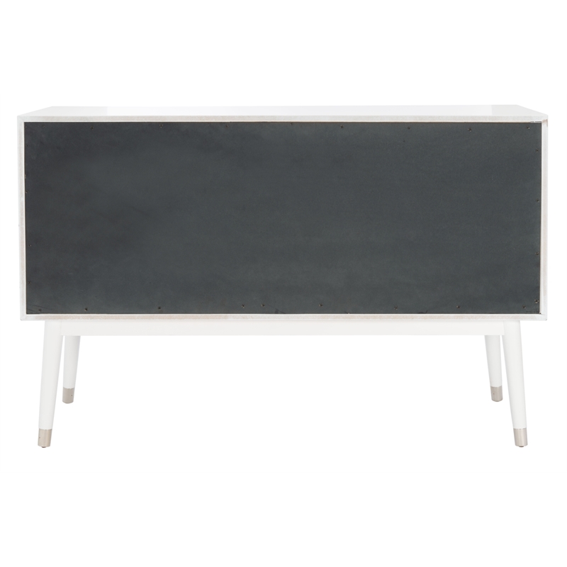 Safavieh Zack 6 Drawer Wood Dresser in White / Silver