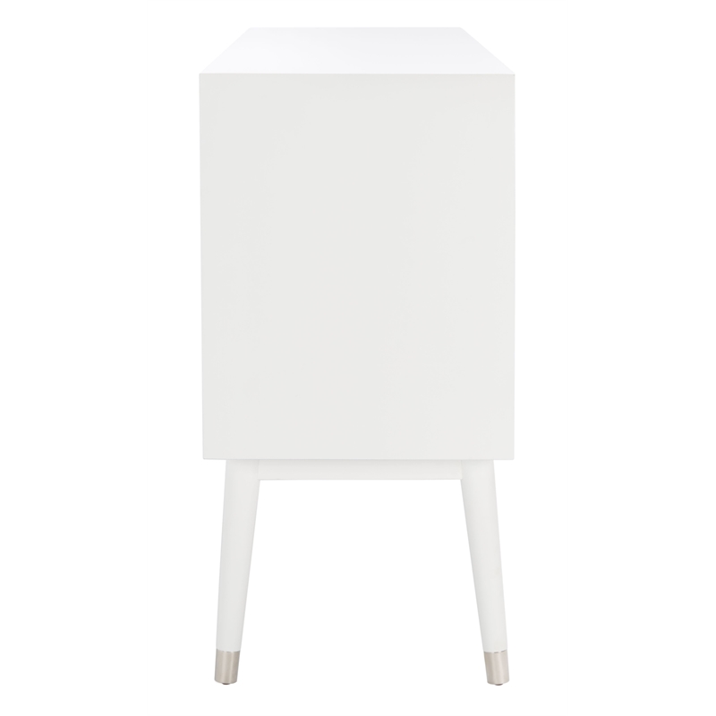 Safavieh Zack 6 Drawer Wood Dresser in White / Silver
