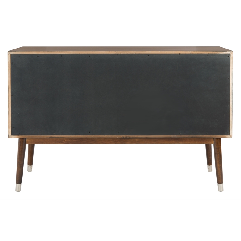 Safavieh Zack 6 Drawer Wood Dresser in Silver / Walnut