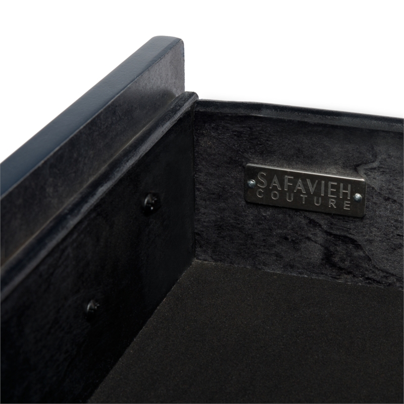 Safavieh Zack 6 Drawer Wood Dresser in Navy / Silver