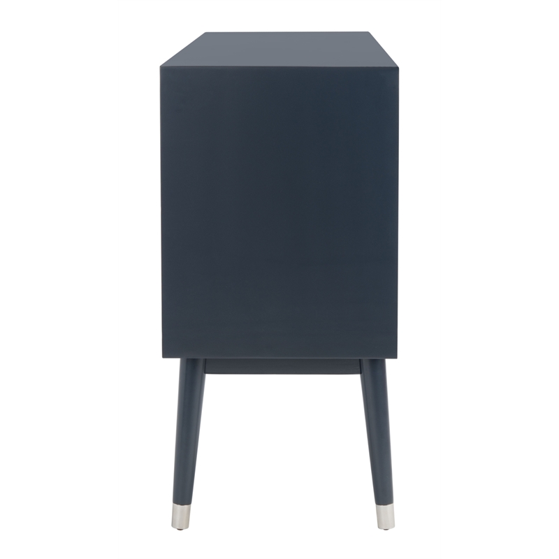 Safavieh Zack 6 Drawer Wood Dresser in Navy / Silver