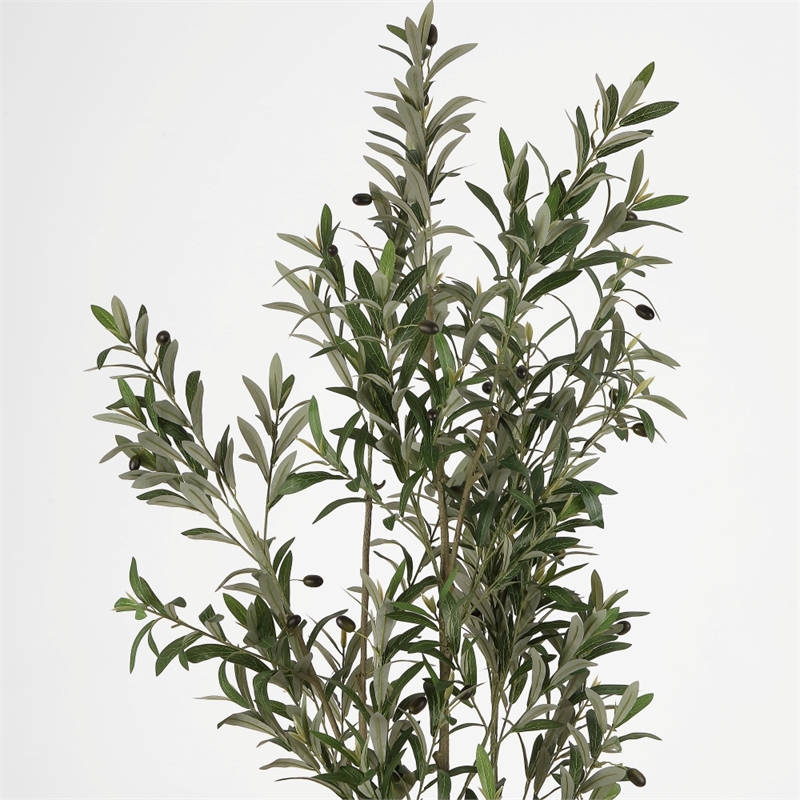 Safavieh Faux 71'' Plastic Olive Tree in Green / Black