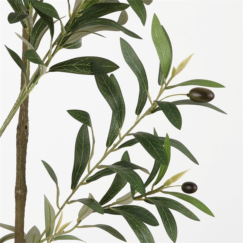 Safavieh Faux 71'' Plastic Olive Tree in Green / Black