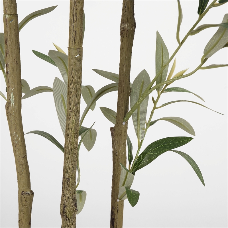 Safavieh Faux 71'' Plastic Olive Tree in Green / Black