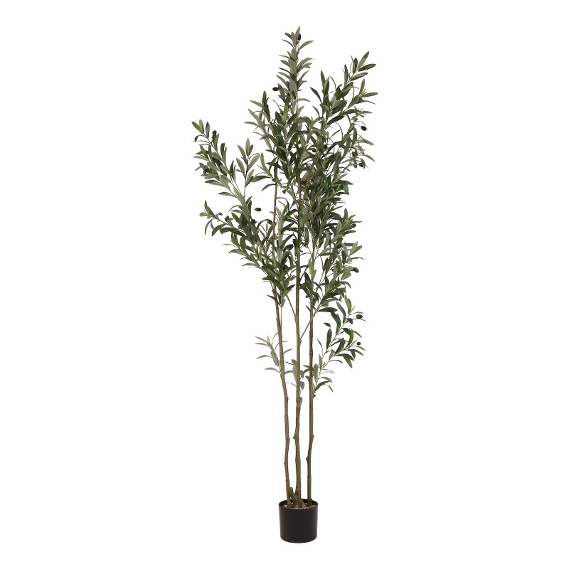 Safavieh Faux 71'' Plastic Olive Tree in Green / Black