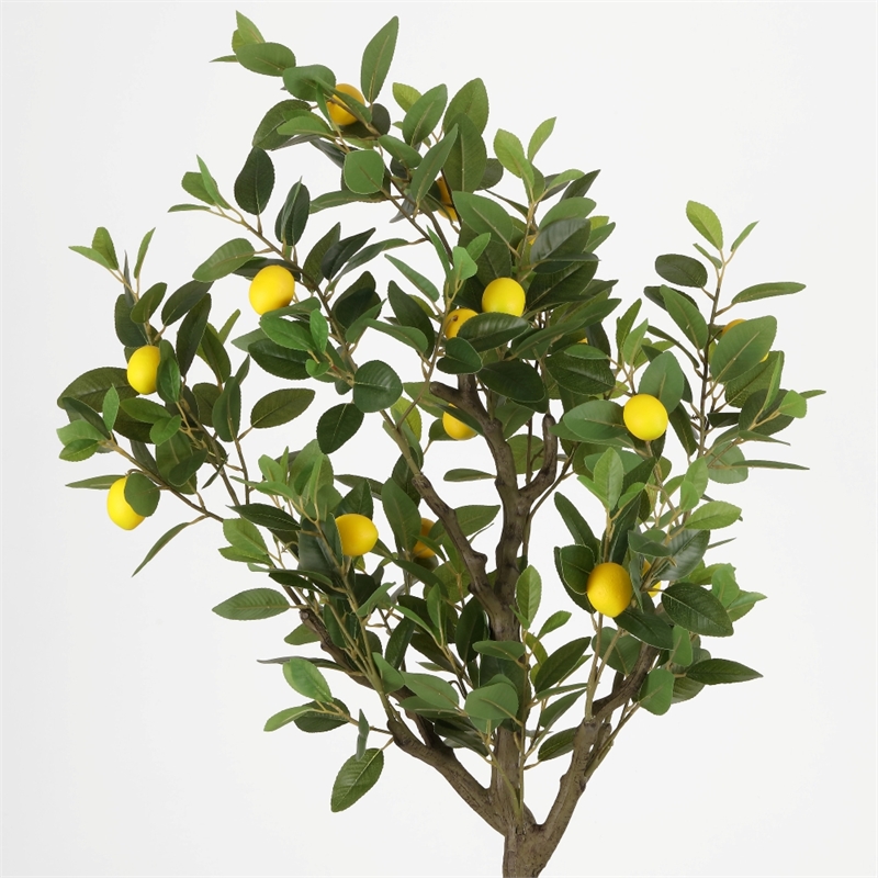 Safavieh Faux 59'' Plastic Lemon Tree in Green / Black