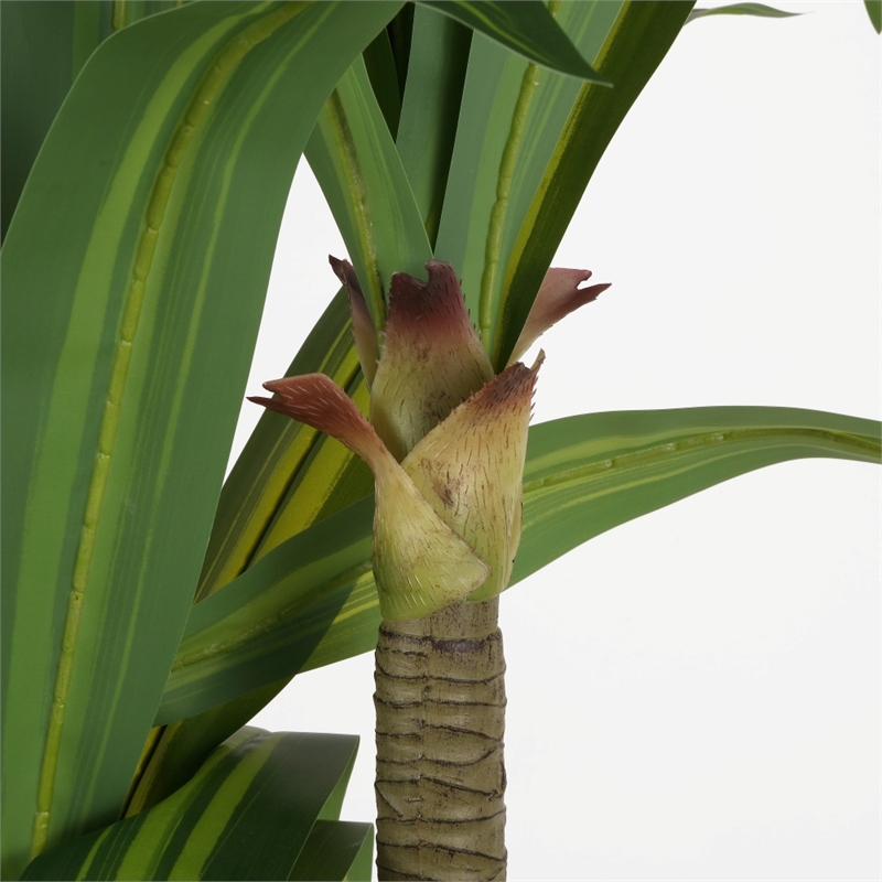 Safavieh Faux 59'' Plastic Dracaena Tree in Green / Black