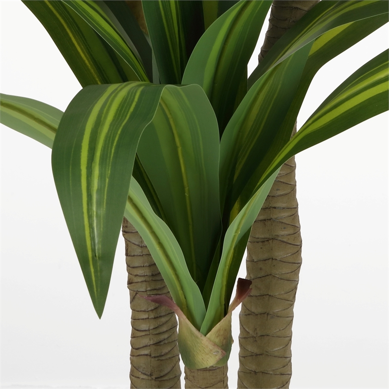 Safavieh Faux 59'' Plastic Dracaena Tree in Green / Black