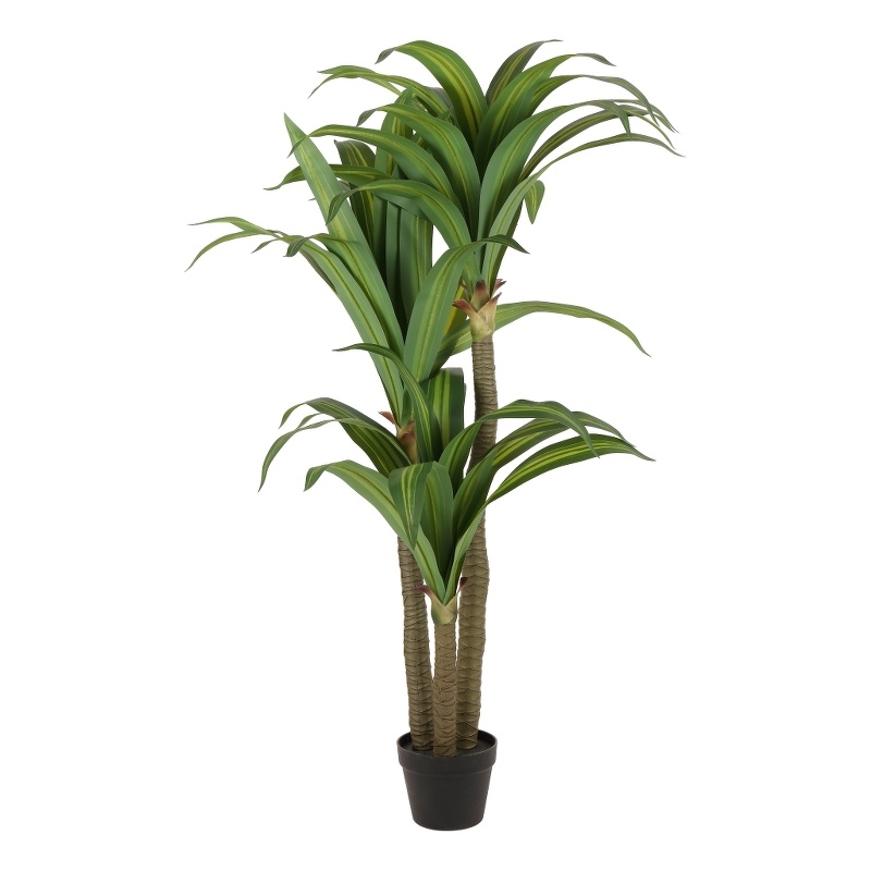 Safavieh Faux 59'' Plastic Dracaena Tree in Green / Black
