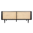 Safavieh Petroski French Cane Rattan Sofa in Black / Natural