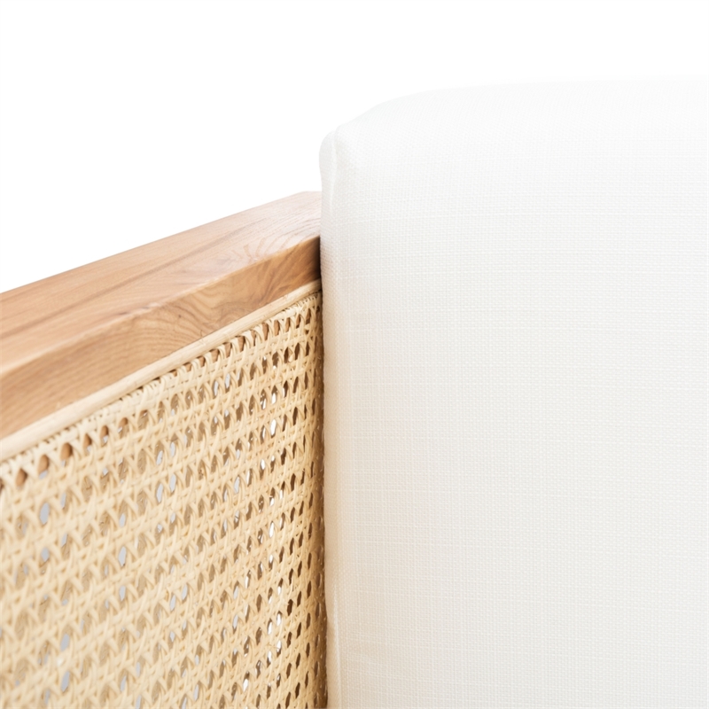 Safavieh Petroski French Cane Rattan Sofa in Natural