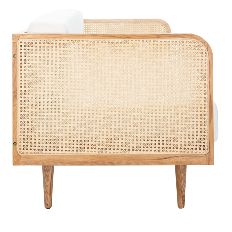 Safavieh Petroski French Cane Rattan Sofa in Natural