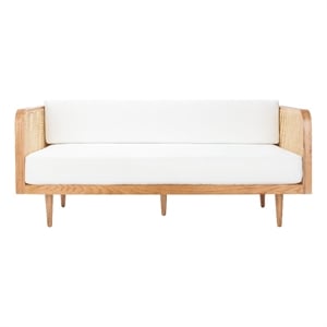 Safavieh Petroski French Cane Rattan Sofa in Natural