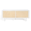 Safavieh Petroski French Cane Rattan Sofa in White / Natural