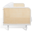 Safavieh Petroski French Cane Rattan Sofa in White / Natural